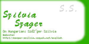 szilvia szager business card